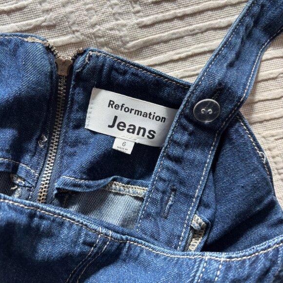 Reformation Amory Denim Midi Dress, Size 6 - Picture 4 of 5